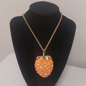 2003 Noblesse Collection Rhinestine Strawberry Long Necklace